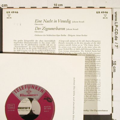 Strauß,Johann: Eine Nacht in Venedig/ZigeunerBaron, Telefunken (UX 4946), D Typ: 7" Best.-Nr.: S9627 Preis: 3,00 Euro
