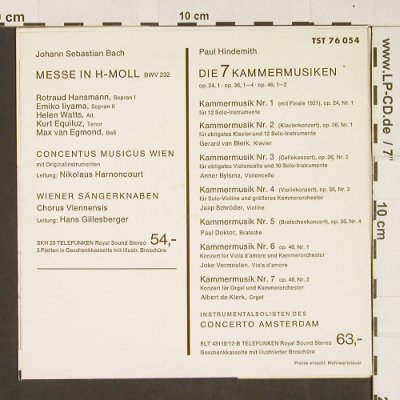 Bach,Johann Sebastian / Hindemith: Zum erstenmal, Promo EP,Ausschnitte, Telefunken(TST 76 054), D,Promo,  - EP - S9670 - 3,00 Euro