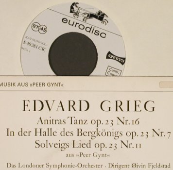 Grieg,Edvard: Anitras Tanz in der Halle,a.PeerGyn, Eurodisc (s 40381ck), D Typ: EP Best.-Nr.: S9672 Preis: 3,00 Euro