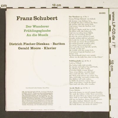 Schubert,Franz: Der Wanderer, Electrola (E 50 092), D Typ: EP Best.-Nr.: S9988 Preis: 3,00 Euro