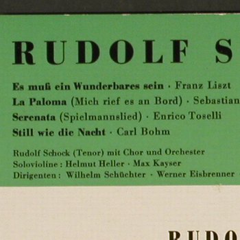 Schock,Rudolf: Es muss ein wunderbares Sein, Electrola (E 40 060), D Typ: EP Best.-Nr.: S9989 Preis: 3,00 Euro