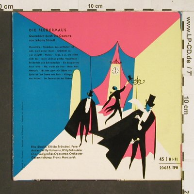 Strauß,Johann: Die Fledermaus (Querschnitt), Polydor (20 038 EPH), D, 1957 Typ: EP Best.-Nr.: T111 Preis: 3,00 Euro