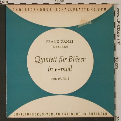 Danzi,Franz: Quintett f.Bläser in e-moll,op.67,2, Christophorus/Fonoring (CV 75 002), D, m/vg+ Typ: 7" Best.-Nr.: T1163 Preis: 3,00 Euro