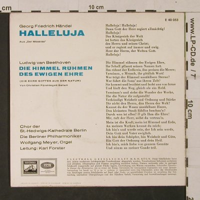 Händel/Beethoven: Halleluja/ Die Himmel rühmen des..., Electrola (E 40 053), D Typ: 7" Best.-Nr.: T1225 Preis: 3,00 Euro
