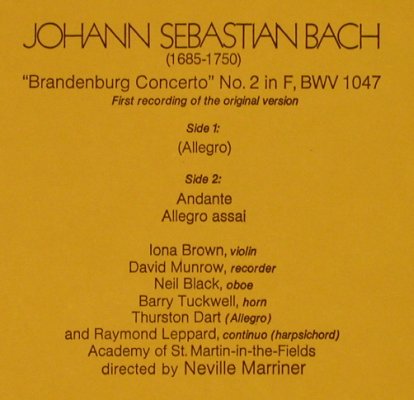 Bach,Johann Sebastian: Brandenburg Concerto Nr.2 F,BWV1047, Philips,annuallyPromo (6831 020), NL, m-/VG+ Typ: EP Best.-Nr.: T1917 Preis: 5,00 Euro