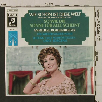 Rothenberger,Anneliese: Wie schön ist diese Welt, EMI Columbia/FL (C 006-28 385), D, 1969 Typ: 7" Best.-Nr.: T1924 Preis: 5,00 Euro