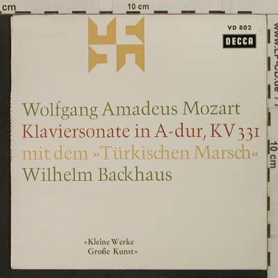 Mozart,Wolfgang Amadeus: Klaviersonate in A-dur, KV 331, Decca (VD 802), D Typ: EP Best.-Nr.: T2415 Preis: 3,00 Euro
