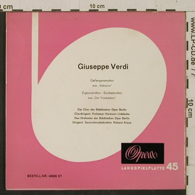 Verdi,Giuseppe: Gefangenen-/Zigeuner-/Soldatenchor, Opera(44900 ST), D,  - EP - T2432 - 3,00 Euro