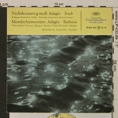 Bruch, Max / van Beethoven, Ludwig: ViolinkonzertG-Moll/Mondscheinsonat, D.Gr. (30 063 EPL), D, 1957 Typ: EP Best.-Nr.: T2593 Preis: 2,50 Euro