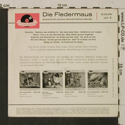 Strauß,Johann: Die Fledermaus (Querschnitt), Polydor(20 038 EPH), D, 1961 - EP - T2608 - 3,00 Euro