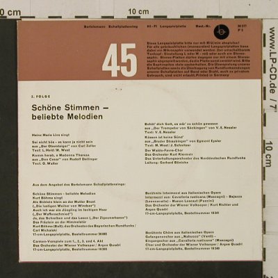 Lins, Heinz Maria: Schöne Stimmen-beliebte Melodien 2, Bertelsman (36 377), D Typ: EP Best.-Nr.: T2609 Preis: 3,00 Euro
