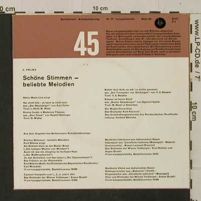 Lins, Heinz Maria: Schöne Stimmen-beliebte Melodien 2, Bertelsman(36 377), D,  - EP - T2609 - 3,00 Euro