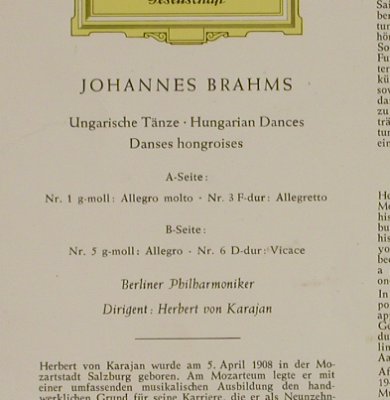 Brahms,Johannes: Ungarische Tänze Nr. 1,3,5 und 6, D.Gr.(30 550 EPL), D, 1960 - EP - T2694 - 3,00 Euro
