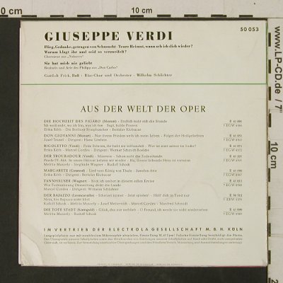 Verdi,Giuseppe: Arien aus Nabucco / Don Carlos, Electrola (E 50 053), D, m-/vg+ Typ: EP Best.-Nr.: T2714 Preis: 3,00 Euro
