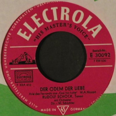 Schock,Rudolf: Dies Bildnis ist bezaubernd schön, Electrola (E 30092), D, FLC Typ: 7" Best.-Nr.: T2715 Preis: 2,50 Euro