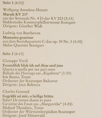 V.A.Das Kleine Festkonzert: Mozart,Beethoven,Verdi,Gounod, Intercord(913-07 E), D,  - EP - T285 - 3,00 Euro