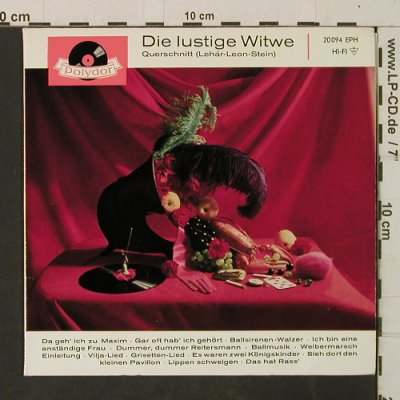 Lehar,Franz: Die lustige Witwe (Querschnitt), Polydor (20 094 EPH), D, 1959 Typ: EP Best.-Nr.: T2914 Preis: 4,00 Euro