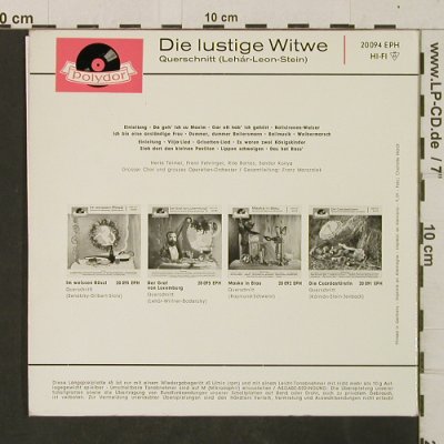 Lehar,Franz: Die lustige Witwe (Querschnitt), Polydor (20 094 EPH), D, 1959 Typ: EP Best.-Nr.: T2914 Preis: 4,00 Euro