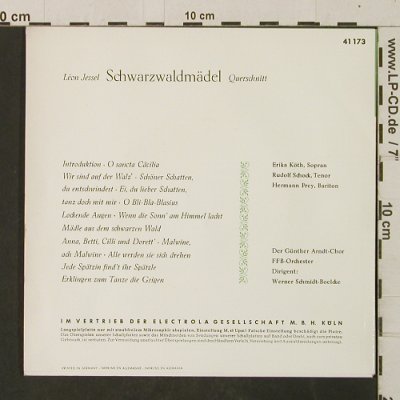Jessel,Léon: Schwarzwaldmädel (Querschnitt), Electrola(E 41 173), D,  - EP - T2916 - 4,00 Euro