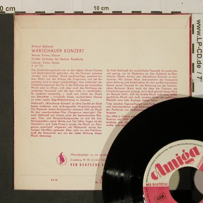 Addinsell,Richard: Warschauer Konzert, Amiga (5 40 176), DDR, 1963 Typ: 7" Best.-Nr.: T2941 Preis: 4,00 Euro