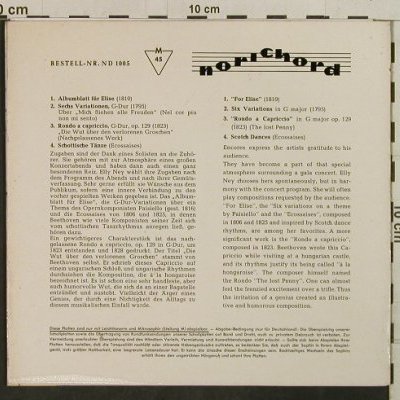 Beethoven,Ludwig van: 4x Beethoove- Für Elise +3, Norichord (ND 1005), D, vg+/m- Typ: EP Best.-Nr.: T3830 Preis: 7,50 Euro