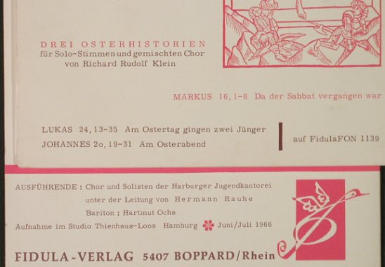 Klein,Richard Rudolf: Osterhistorien 1 & 2+2, Foc, Fidula (FF 1129&1139), D, 1966 Typ: EP*2 Best.-Nr.: T3951 Preis: 7,50 Euro