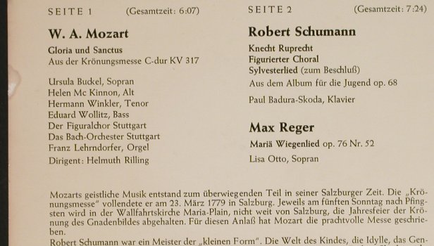 V.A.Das kleine Festkonzert: Mozart, Schumann, Reger, Eurocord(G 903), D,  - EP - T435 - 2,50 Euro