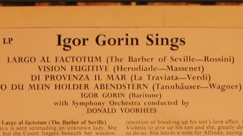 Gorin,Igor: sings Largo al Factotum +3, ARC (ARC 28), UK,33rpm, 1963 Typ: EP Best.-Nr.: T4400 Preis: 4,00 Euro