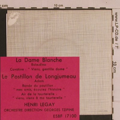 Legay,Henri: La Dame Blanche, m-/vg+, Columbia (ESBF 17100), F Typ: EP Best.-Nr.: T4404 Preis: 4,00 Euro