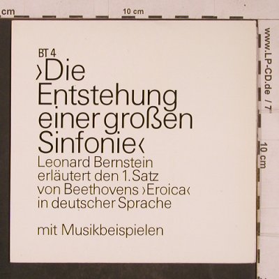 Bernstein,Leonard: Die Entstehung einer gr.Sinfonie, CBS (BT 4), D, 1971 Typ: EP Best.-Nr.: T4447 Preis: 4,00 Euro