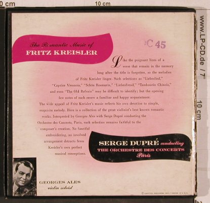 Kreisler,Fritz: The Romantic Music of, vg+/vg+, Capitol(KFC 273), US, Box,  - 7"*3 - T4672 - 7,50 Euro