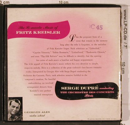 Kreisler,Fritz: The Romantic Music of, vg+/vg+, Capitol (KFC 273), US, Box Typ: 7"*3 Best.-Nr.: T4672 Preis: 7,50 Euro