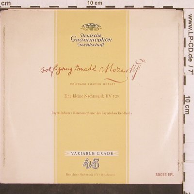 Mozart,Wolfgang Amadeus: Eine Kleine Nachtmusik KV 525, Deutsche Grammophon (EPL 30 053), D, 1959 Typ: 7" Best.-Nr.: T4875 Preis: 3,00 Euro