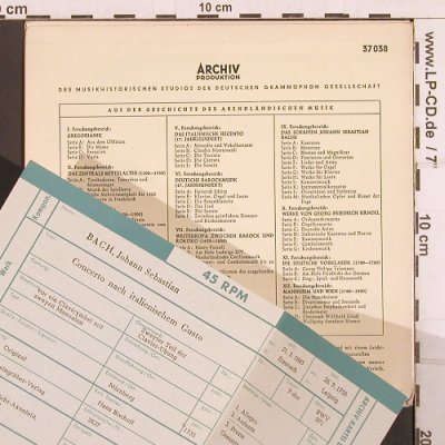 Bach,Johann Sebastian: Concerto n.Ital.Gusto F-dur,BWV 971, Archiv (37 038), D, 1965 Typ: 7" Best.-Nr.: T4915 Preis: 2,50 Euro