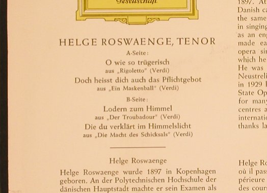 Roswaenge,Helge: Zur Erinnerung an, O wie so trügeri, D.Gr. (30 547 EPL), D, 1960 Typ: EP Best.-Nr.: T4919 Preis: 4,00 Euro