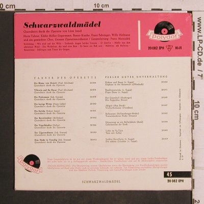 Jessel,Lon: Schwarzwaldmädel (Querschnitt), Polydor(20 082 EPH), D, 1957 - EP - T5023 - 5,00 Euro