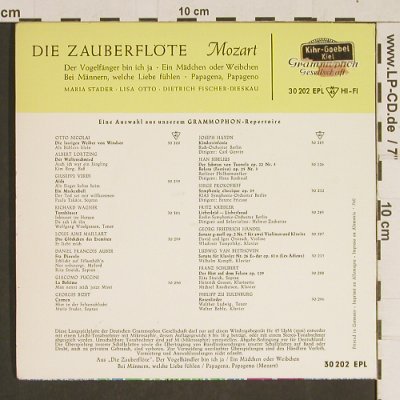 Mozart,Wolfgang Amadeus: Die Zauberflöte (4 Arien), Deutsche Grammophon (30 202 EPL), D, 1959 Typ: EP Best.-Nr.: T517 Preis: 4,00 Euro