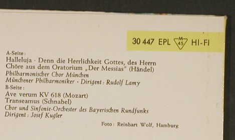 Händel/Mozart: Der Messias :Halleluja,Ave Verum, D.Gr.(EPL 30 447), D, 1960 - EP - T715 - 3,00 Euro