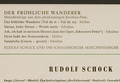 Schock,Rudolf: Der fröhliche Wanderer, Electrola (E 40 005), D Typ: EP Best.-Nr.: T757 Preis: 2,50 Euro