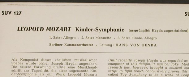 Mozart,Leopold: Kinder-Symphonie, Telefunken (SUV 127), D Typ: EP Best.-Nr.: T780 Preis: 3,00 Euro