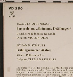 Offenbach,Jacques/Strauss, Johann: Barcarole/Frühlingsstimmen-Walzer, Decca(VD 586), D,  - EP - T861 - 3,00 Euro