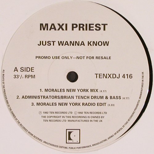 Priest,Maxi: Just Wanna Know,*6, Ten (TENXDJ 416), UK,Promo, 1992 Typ: 12" Best.-Nr.: C1784 Preis: 2,00 Euro