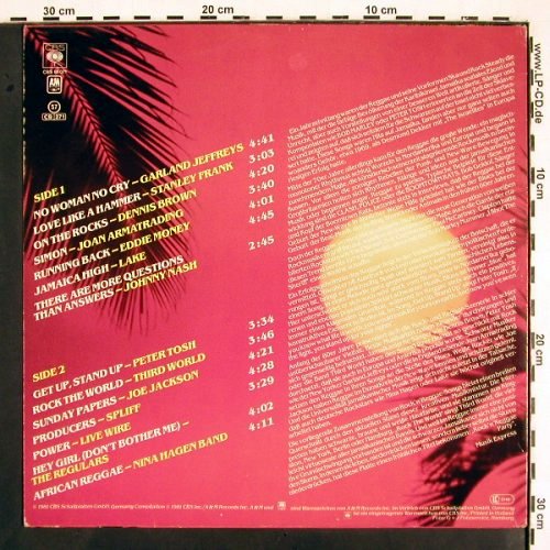 V.A.Rock'n' Reggae Party: Garland Jeffreys... Nina Hagen Band, CBS (CBS 85 071), NL, 1981 Typ: LP Best.-Nr.: V2050 Preis: 6,00 Euro