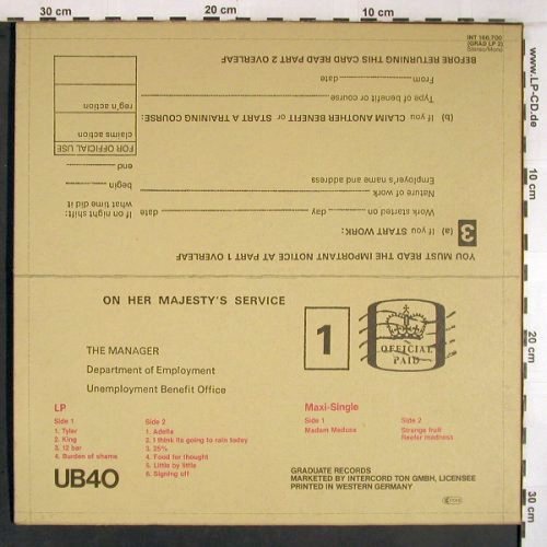 UB 40: Signing Off+7"don't walk o.t.Grass, Graduate (INT 166.700), D, 1980 Typ: LP/12" Best.-Nr.: X6884 Preis: 15,00 Euro