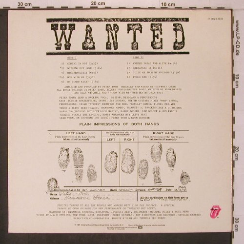 Tosh,Peter: Wanted Dread & Alive, Rolling Stone(064-64378), NL, m-/vg+, 1981 - LP - X7493 - 11,50 Euro