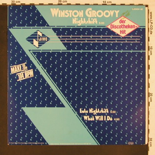 Winston Groovy: Nightshift (5:30) +2, orange yinyl, Jive(6.20434 AE), D, 1985 - 12inch - Y1417 - 4,00 Euro