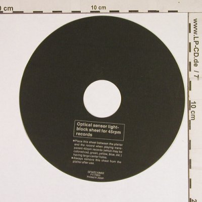 Optical sensor light-block sheet: for 45 rpm records, SFWZC10M02 (F1179D0), Japan Typ: 7" Best.-Nr.: S8825 Preis: 2,50 Euro