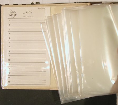 Single Album Kunststoff: braun, Leder punziert - Antik, 20 Taschen (631/2),  Typ: Album Best.-Nr.: Z71 Preis: 5,00 Euro