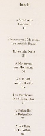 Bruant,Aristide: Am Montmartre-Chansons&Monologe, Böhlaus Nacchf. (3-205-00569-4), , 1987 Typ: Buch Best.-Nr.: 40227 Preis: 6,00 Euro