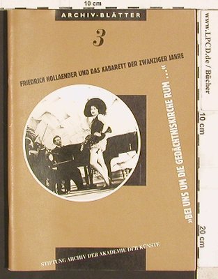 Hollaender,Friedrich: Archiv-Blätter 3 , 20 ger, Stiftung Archiv,  Typ: Heft Best.-Nr.: 40267 Preis: 4,00 Euro